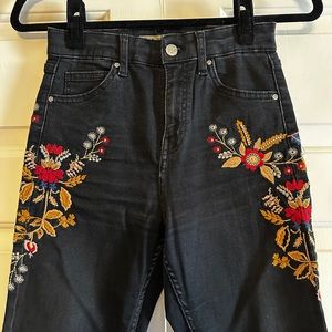 Topshop Embroidered Skinny Jeans